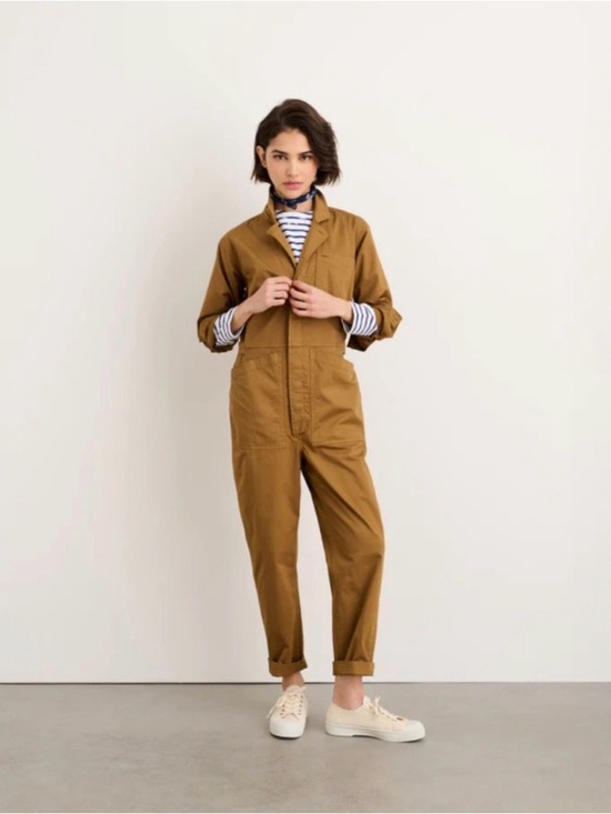 Alex Mill Pants - Alex Mill — Utility Cotton Twill Jumpsuit - Hickory — Size L